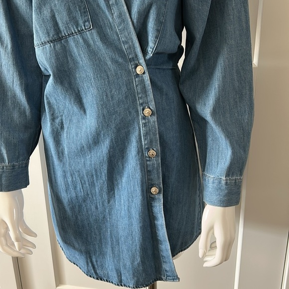 Zara Erin Asymmetrical Lightweight Denim Dress NWOT - Picture 4 of 15